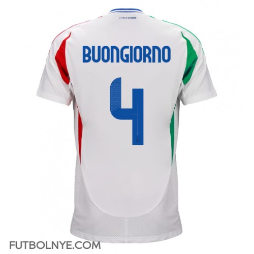 Camiseta Italia Alessandro Buongiorno #4 Visitante Equipación Eurocopa 2024 manga corta